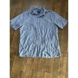 Paradise Collection Classic Fit Men's Shirt L Blue Short Sleeve
